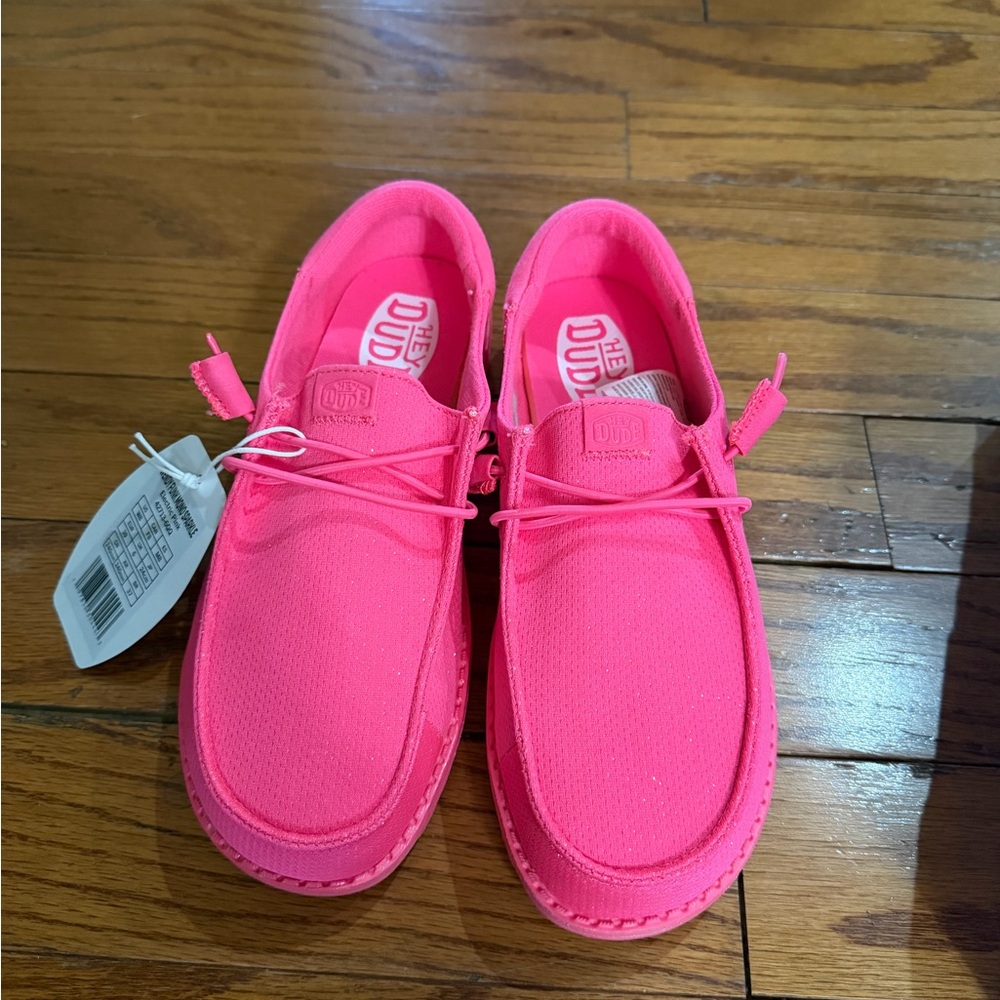 Hey Dude Bright Pink Athletic Shoes